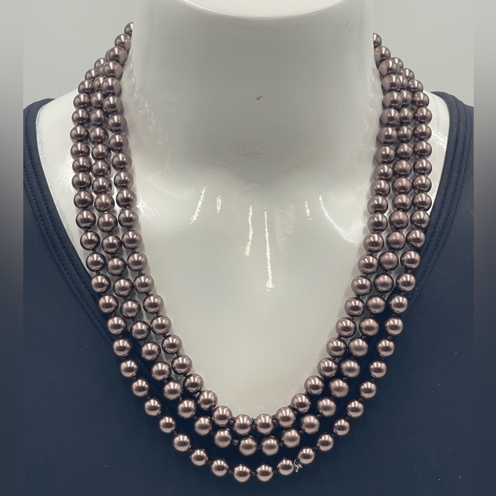 32” Brown Infinity Hand Knotted Pearl Necklace